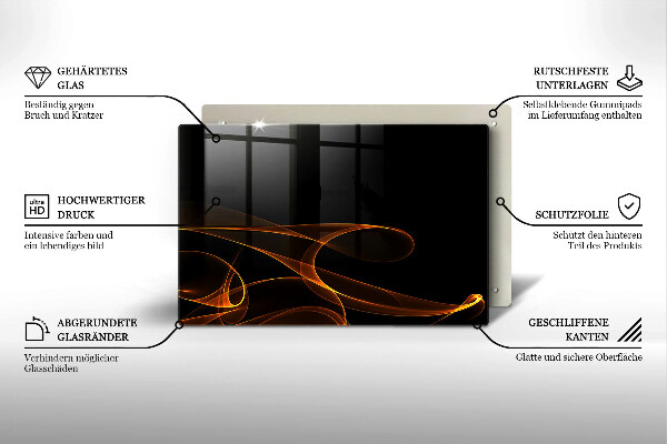 Főzőlap védő üveglap Absztrakt vonalak