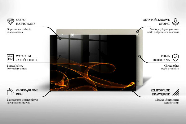 Főzőlap védő üveglap Absztrakt vonalak