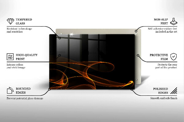 Főzőlap védő üveglap Absztrakt vonalak