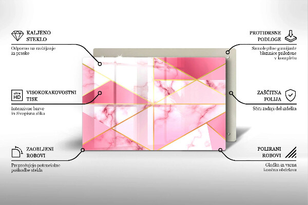 Tűzhelyvédő üveglap Geometrikus márvány