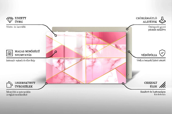 Tűzhelyvédő üveglap Geometrikus márvány