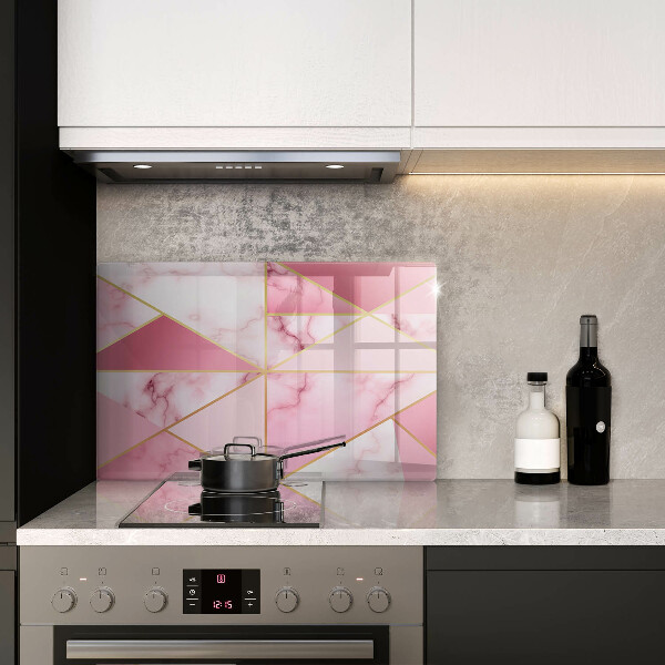 Tűzhelyvédő üveglap Geometrikus márvány