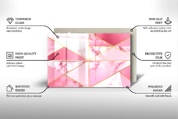 Tűzhelyvédő üveglap Geometrikus márvány