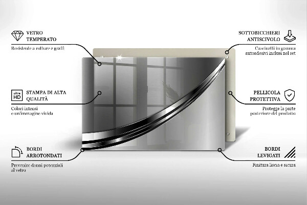 Főzőlap védő üveglap Fém absztrakció