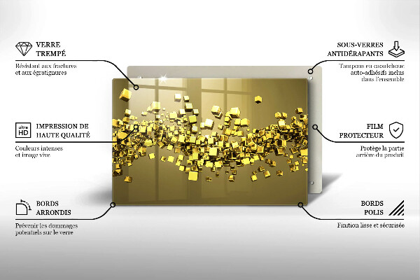 Tűzhelyvédő üveglap Absztrakt 3D geometria