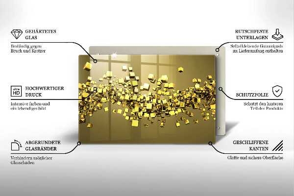 Tűzhelyvédő üveglap Absztrakt 3D geometria