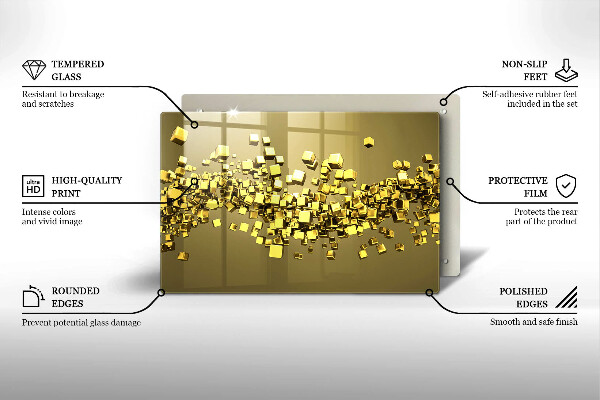 Tűzhelyvédő üveglap Absztrakt 3D geometria