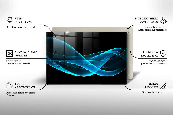 Tűzhelyvédő üveglap Kék absztrakció