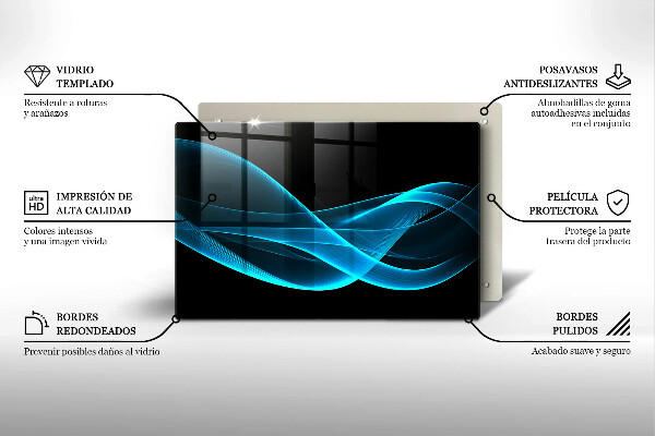 Tűzhelyvédő üveglap Kék absztrakció