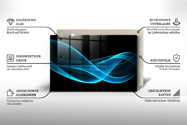 Tűzhelyvédő üveglap Kék absztrakció