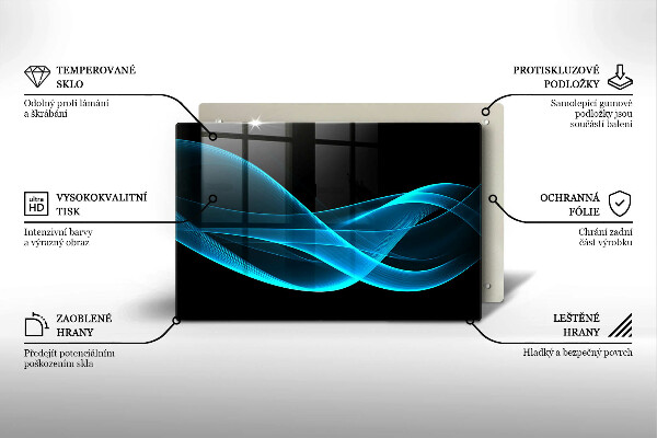 Tűzhelyvédő üveglap Kék absztrakció