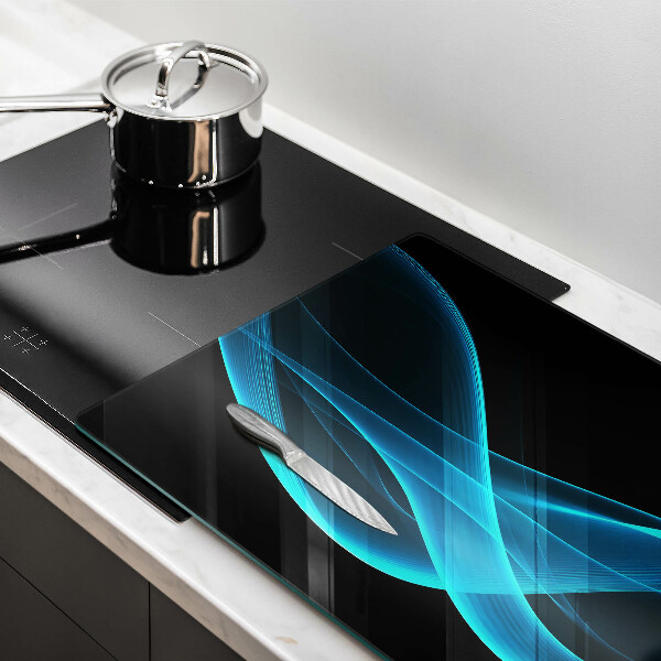 Tűzhelyvédő üveglap Kék absztrakció