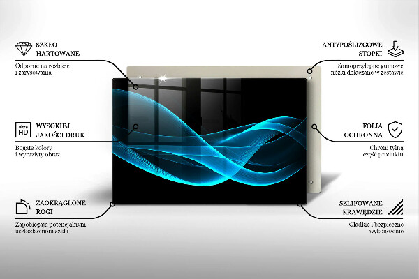 Tűzhelyvédő üveglap Kék absztrakció