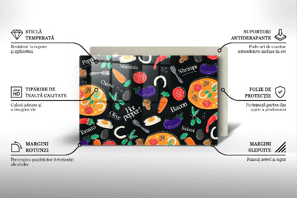 Tűzhelyvédő üveglap Élelmiszer illusztráció