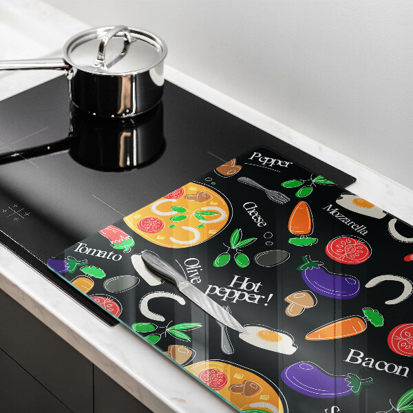 Tűzhelyvédő üveglap Élelmiszer illusztráció