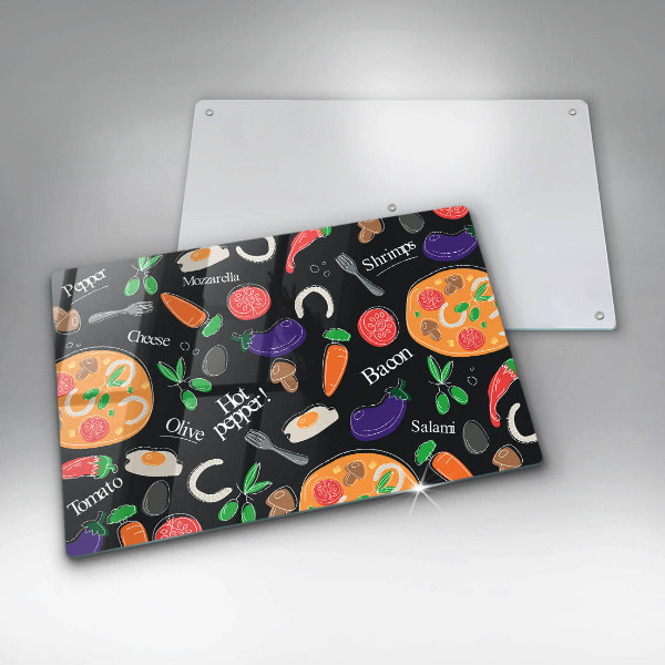 Tűzhelyvédő üveglap Élelmiszer illusztráció