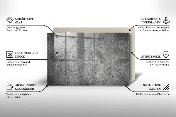 Főzőlap védő üveglap Beton kő textúra