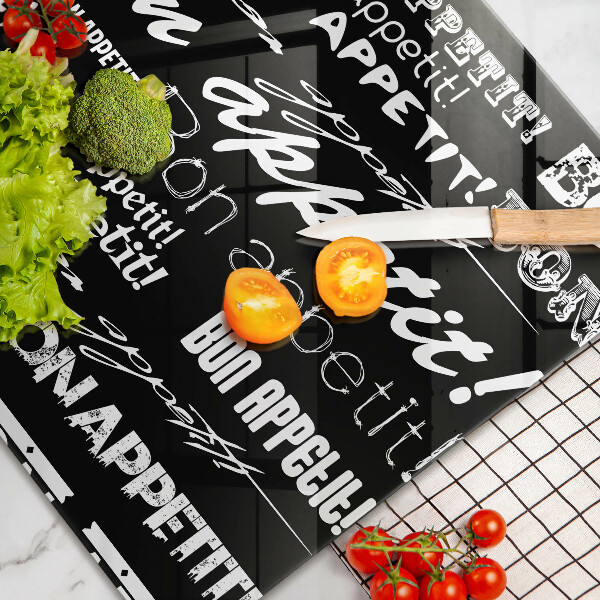 Tűzhelyvédő üveglap Konyhai feliratok Bon appetit