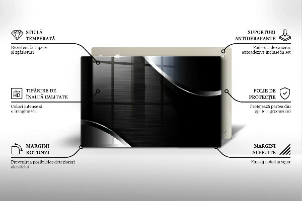 Tűzhelyvédő üveglap Fém absztrakció