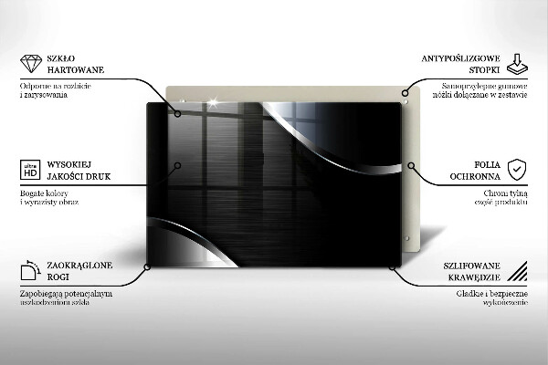 Tűzhelyvédő üveglap Fém absztrakció