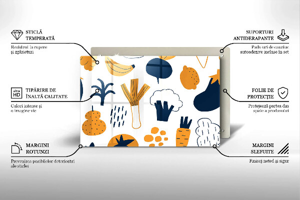 Tűzhelyvédő üveglap Élelmiszer illusztráció