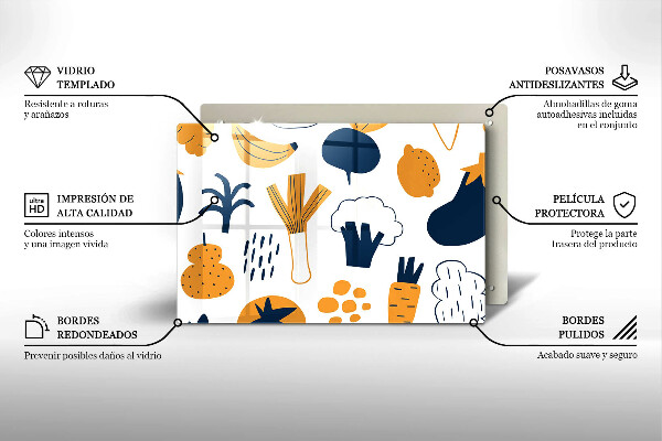 Tűzhelyvédő üveglap Élelmiszer illusztráció