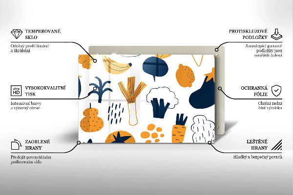 Tűzhelyvédő üveglap Élelmiszer illusztráció