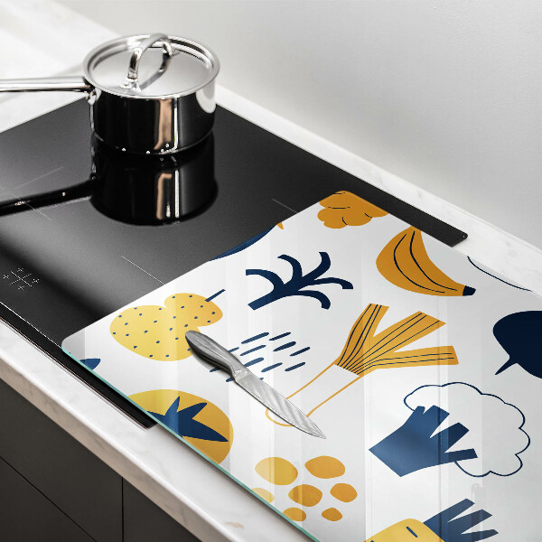 Tűzhelyvédő üveglap Élelmiszer illusztráció