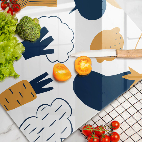 Tűzhelyvédő üveglap Élelmiszer illusztráció