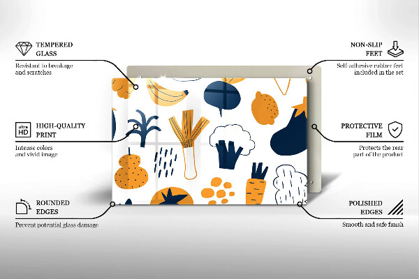 Tűzhelyvédő üveglap Élelmiszer illusztráció