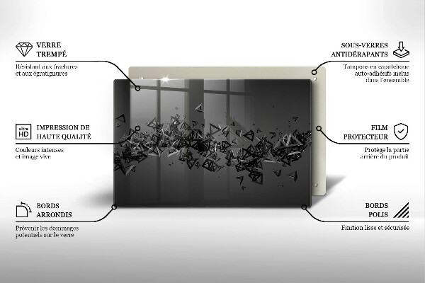 Főzőlap védő üveglap Absztrakt 3D-s formák