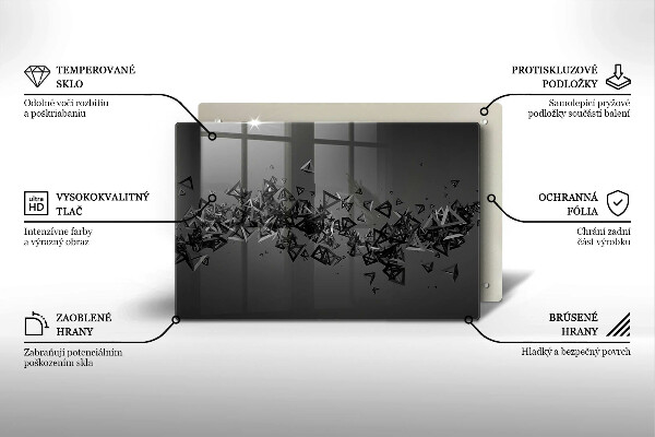 Főzőlap védő üveglap Absztrakt 3D-s formák