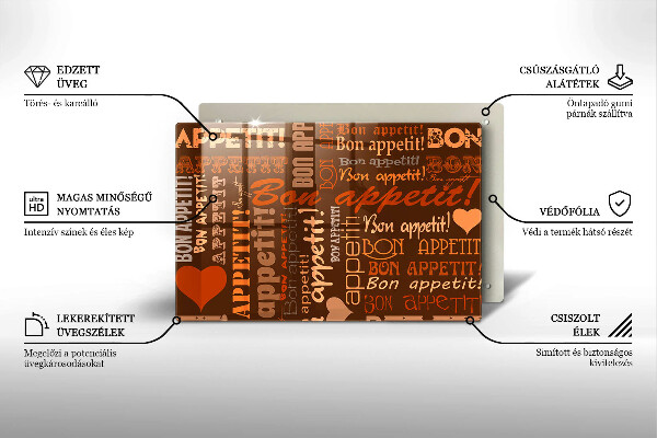 Főzőlap védő üveglap Bon appetit