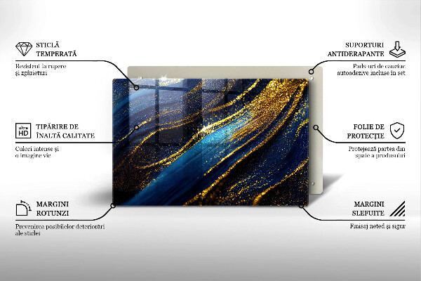 Tűzhelyvédő üveglap Sötétkék absztrakció