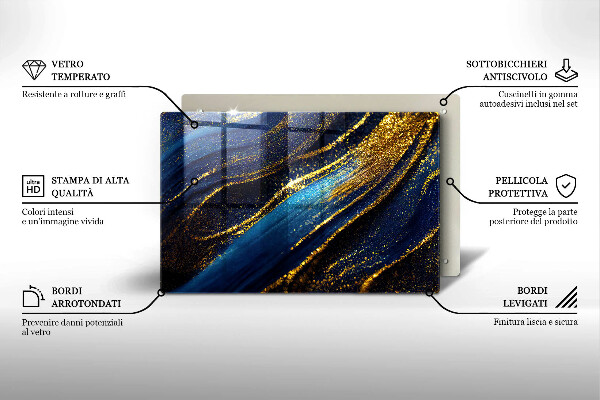 Tűzhelyvédő üveglap Sötétkék absztrakció