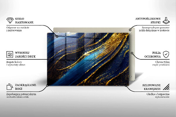 Tűzhelyvédő üveglap Sötétkék absztrakció