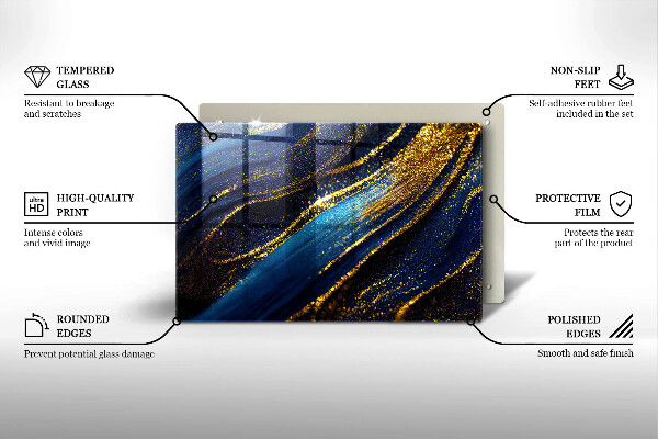 Tűzhelyvédő üveglap Sötétkék absztrakció