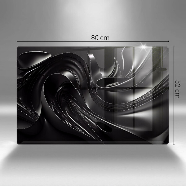 Tűzhelyvédő üveglap Absztrakt fekete massza