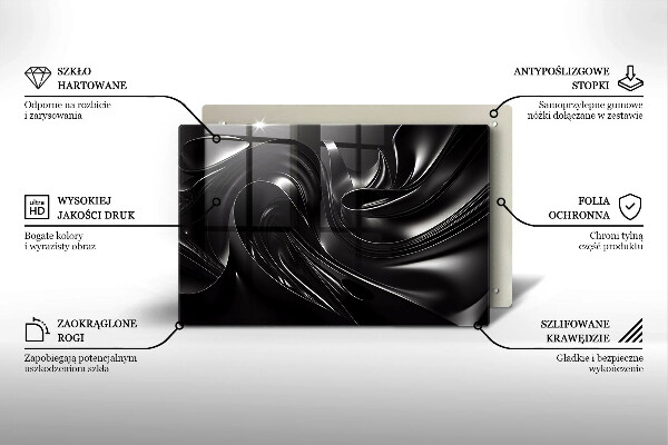 Tűzhelyvédő üveglap Absztrakt fekete massza