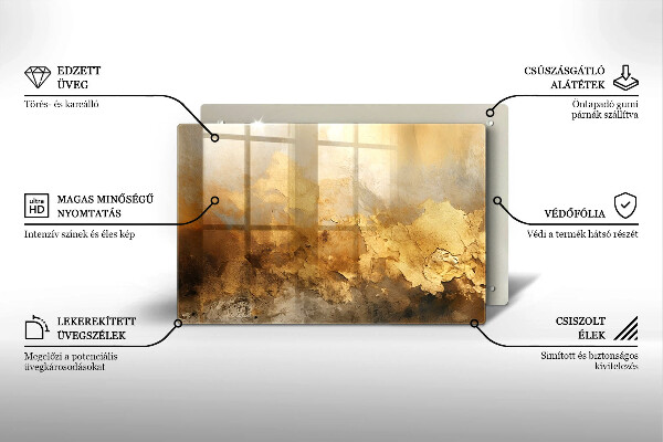 Tűzhelyvédő üveglap Gazdag textúra