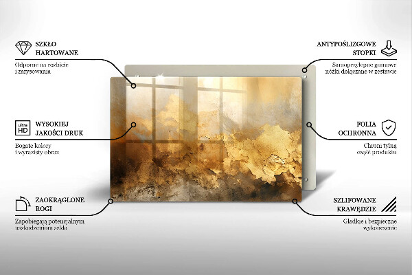 Tűzhelyvédő üveglap Gazdag textúra