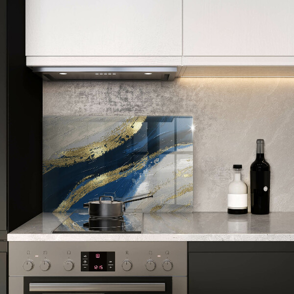 Tűzhelyvédő üveglap Textúra arannyal