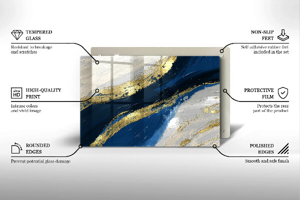 Tűzhelyvédő üveglap Textúra arannyal