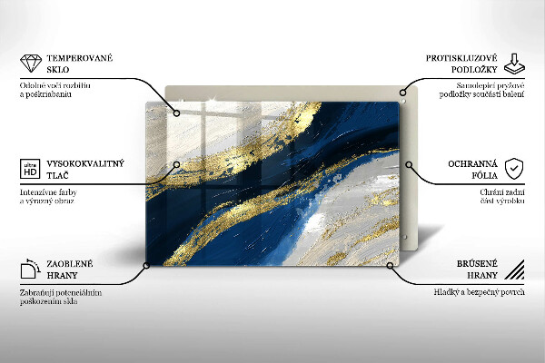 Tűzhelyvédő üveglap Textúra arannyal