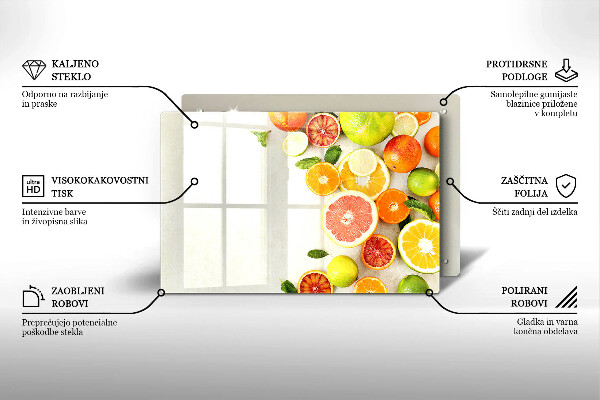 Tűzhelyvédő üveglap Citrusfélék