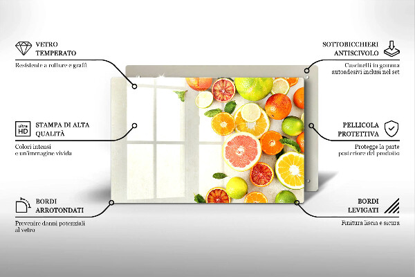 Tűzhelyvédő üveglap Citrusfélék