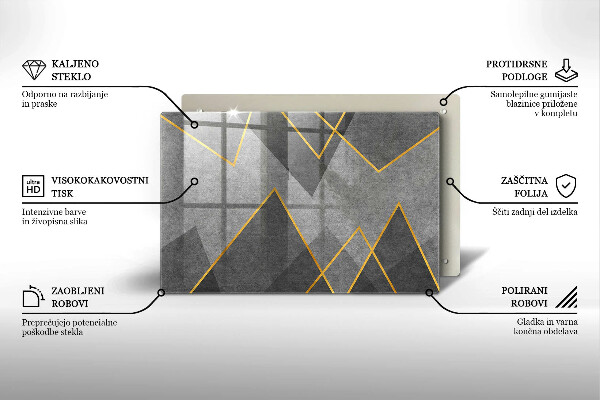 Tűzhelyvédő üveglap Éles formák