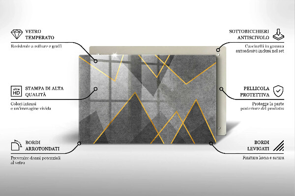 Tűzhelyvédő üveglap Éles formák