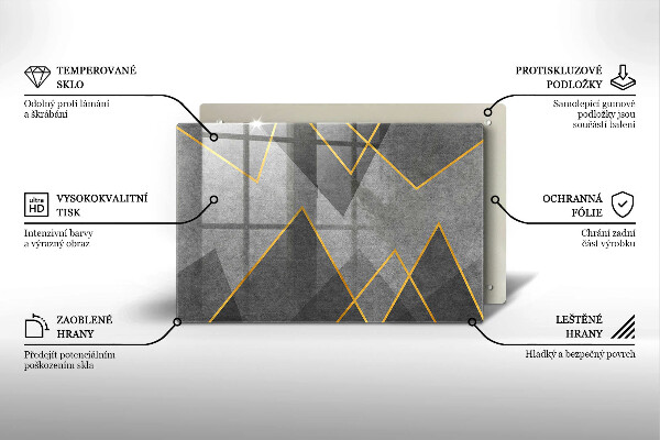 Tűzhelyvédő üveglap Éles formák