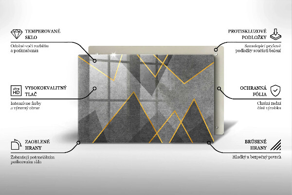 Tűzhelyvédő üveglap Éles formák